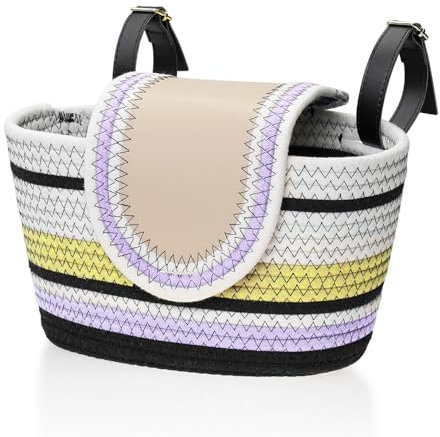 Handmade Bike Basket Front, Woven Bicycle Baskets for Adult Bikes, Rustic Detachable Handlebar Basket with Lid, Adjustable Leather Straps, Purple