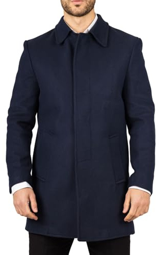 TruClothing Men's Overcoat Classic Collar Wool Blend Classic Trench Coat Winter Jacket