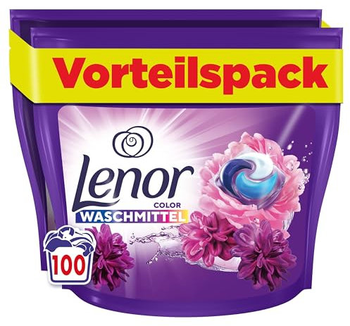 Lenor Waschmittel Pods, 100 Waschladungen, Blütentraum, Colorwaschmittel, Langanhaltende Frische & Geruchsentfernung Bei Kaltwäsche