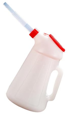 F Fityle Contenedor de Aceite con Tapa y medidor para Motocicleta, 2l