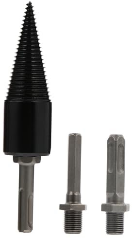 HEMOTON Drill Bit for Wood Splitting Firewood Drill Bit Kit Screw and Hex Drivers Compatible for Camping Hiking Farm Use