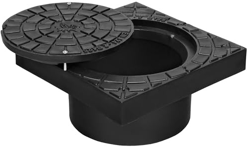 BABYLONPLAST Couvercle de regard télescopique DN315 mm Kl.B125 (400 x 400 mm), capacité de charge jusqu'à 125 kN, conduit pour entrées de cour et parkings (Pour tube ondulé de Ø315 mm)