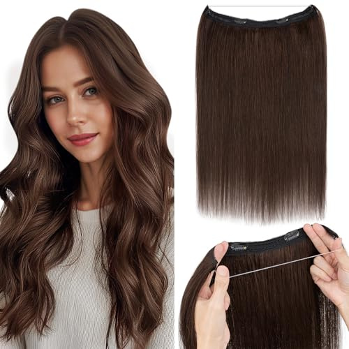 Silk-co Extensions äkta hår med tråd, clip in Extensions 65 g, Secrets hårförlängning, hårstycke för kvinnor 40 cm #2R ljusbrun