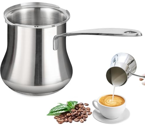 Cafetière Grecque Arabe,500Ml Cafetière Turque En Acier Inoxydable,Cezve Pour Faire Du Café Turc,Cafetière En Cuivre Martelé Pour Moka Et Thé,Maison,Bureau,Voyage,Lait,Cuisinière A Induction