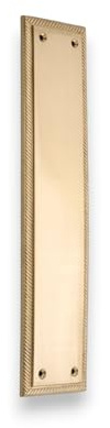 Infinity Decor Georgian Style Satin Brass Finger Door Push Plate 280mm - Roped Edge Finger Plate for Internal or External Doors