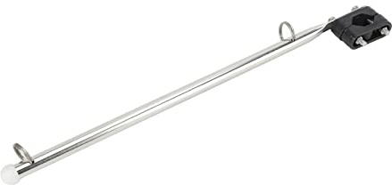 Haofy Marine Flag Pole, Stainless Steel Adjustable Flagpole with Loop Clips for Boats Yachts Sailboats, 390mm Length Suitable for Marine Use