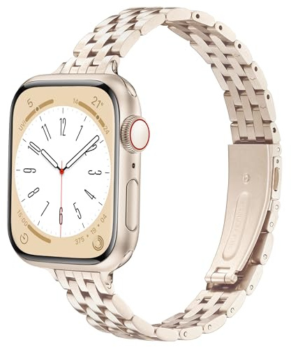 Wipalor Stainless Steel Strap fits Apple Watch Straps Women 42mm（Series 11 10）41mm 40mm 38mm 42mm（Series 3 2 1）46mm 45mm 44mm 49mm, Slim Metal iWatch Band for Apple Watch Series 11 10 9 8 7 6 5 4 SE 3