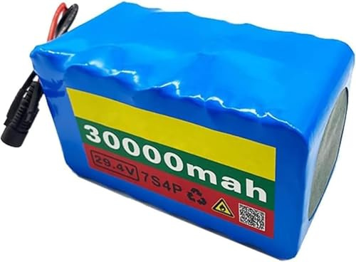 Batería Para Bicicleta Eléctrica De 24 V Y 30 Ah (7S4P). Paquete De Baterías De Litio De 24 V Y 30 Ah Para Bicicletas Y Patinetes Eléctricos Con Motor De 50 W-500 W 24V 28Ah,T+DC