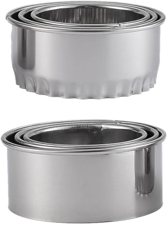 ROMISBABA 6 pièces Moule à Raviolis Inox Rond et Dentelé pour Pâte Ustensiles Cuisine Inox pour Découpe Rapide et Façonnage Facile de Boulette et Wonton