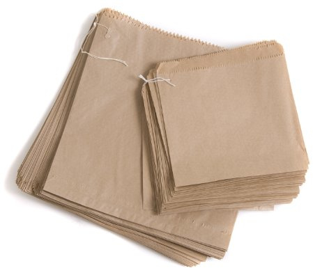 Bag It Plastics Brown Paper Food Bags | 7 x 7 | Pack of 1000 | Strung Kraft Bag’s for Groceries, Fruit, Sandwiches, Takeaway, Lunch, Veg | Food Use