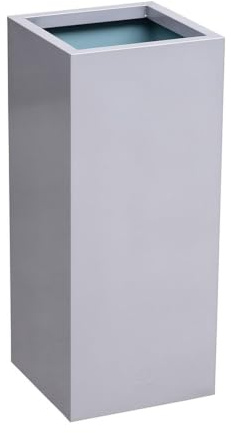 Primrose Zinc Galvanised Tall Rectangular Cube Planter Plant Pot in Silver 75cm x 32cm