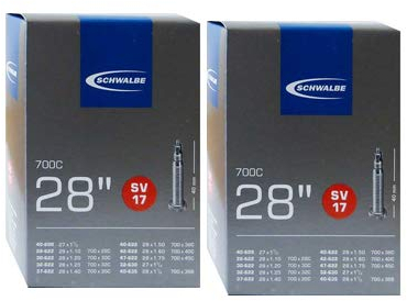 Schwalbe Fahrradschlauch, 71 cm (28 Zoll), mit Ventil, DV/AV/SV, Schwarz