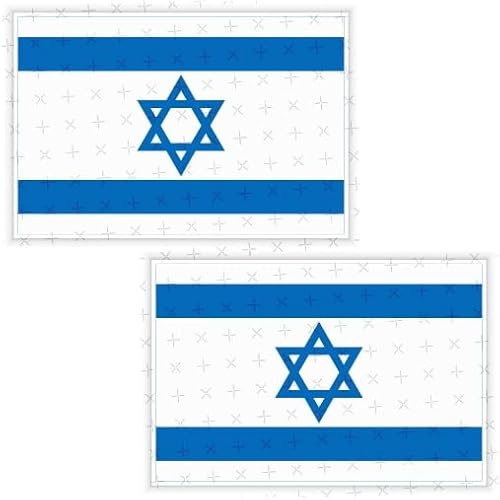 Israel Israelische Flagge jüdische 10,2 cm (100 mm) Bumper Sticker, Aufkleber Vinyl X2