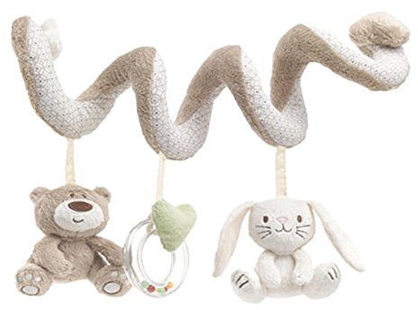 TININNA Baby Spielzeug Anhänger Spirale mit Plüschtieren Cute Bunny Bear für Kinderwagen Pram Pushchairs Auto Hanging Spielzeug mit Sounds für Neugeborene Baby Jungen Mädchen EINWEG Verpackung