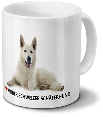 printplanet Hundetasse Weißer Schweizer Schäferhund - Tasse mit Hundebild Weißer Schweizer Schäferhund - Becher Weiß