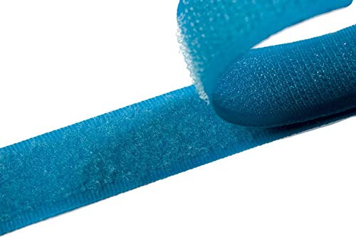 Klettband zum Nähen Mittelblau (23), 4 Meter, 20mm breit Flausch & Haken