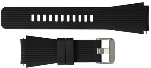 vhbw bracelet compatible avec Samsung Galaxy Watch 46mm montre connectée - 13,1 + 7,1 cm rainuré silicone, noir