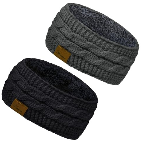 YSense Womens Ear Warmer Headband Cable Knit Winter Headbands Fleece Lined Ear Warmers Stocking Stuffers Gifts for Women