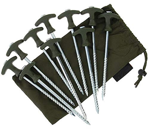 G8DS Eine Packung mit 10 x 8 Bivvy Pegs im Etui, robust, ideal für Unterwegs, Zelt, Zelten, Outdoor, Freizeit, Camping, Angeln