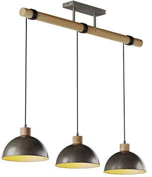 Ceiling Light 'Holgar' dimmable (Industrial Design) in Green Made of Metal for e.g. Living Room & Dining Room (3 Light Sources, E27) from Lindby | Pendant Lighting, lamp, Hanging lamp, lamp, Ceiling