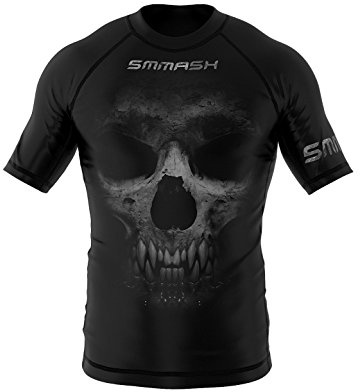 SMMASH Takeo Rashguard Kort Pojke för MMA, BJJ, Krav Maga, Kompression Funktionell Skjorta Topp Män, Andas och Lätt, Antibakteriellt Material, Tillverkad i EU (XL)