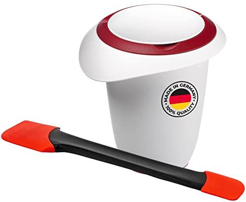 Westmark Set de Pâtisserie 2 pièces, Pichet Mélangeur avec Couvercle en deux parties, 1L, et Spatule, Plastique/silicone, Duo, Blanc/rouge/noir, 315122E6