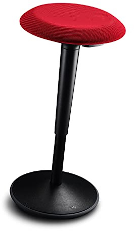 Sedus se:fit, Ergonomischer Hocker, Stehhocker, Stehsitz, Stehhilfe, Rot, Schwarz, Kunststoff, Gummifuß, 53-80 cm Höhenverstellbar