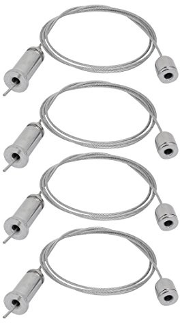 Ruilogod 4pcs 1M Lighting Suspension Cable Hanging Chain Attachment LED Lamp Accessory (id: 980 54c 800 982 302