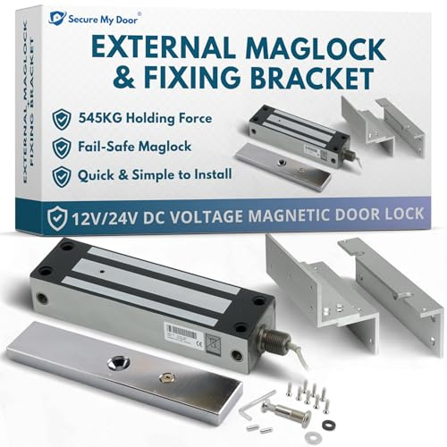 SecureMyDoor IP67 Serrure magnétique extérieure résistante aux intempéries | Contrôle d'accès | Maglock | Acier inoxydable | Idéal pour une utilisation en extérieur pour porte ou portail (serrure