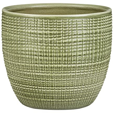 Scheurich Corteza Blumentopf aus Keramik, Grün, Ø 25,5 cm, H 22,1 cm