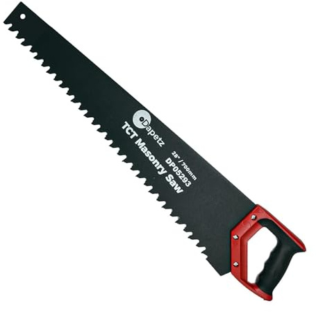 Dapetz ® TCT Masonry Saw 700mm 28, Tungsten Carbide Tipped Blade for Cutting Brick, Concrete Blocks, Slate, Cement & Breeze Block, Rust Resistant, Soft Pistol Grip Handle 35 Teeth