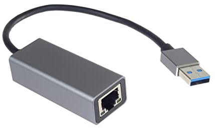 PremiumCord Adaptateur USB 3.0 sur Gigabit RJ45 Ethernet 10/100/1000 Mbit, Adaptateur LAN, USB 3.0 Tapez Une Prise sur RJ45 Socket, Cat5 / 6/7, Conception Métallique, Couleur: Space Gray, 20 cm