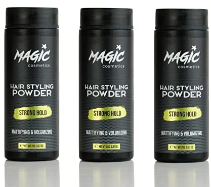 Magic Cosmetics Polvere per capelli da uomo | Polvere per capelli unisex | Look opaco | Styler in polvere anti-gravità | Volume istantaneo e aumento delle radici, tutti i tipi di capelli | 60 gr