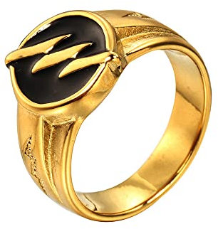 PAMTIER kvinnor herr blixtring rostfritt stål hiphop vintage band smycken, Metall, metall