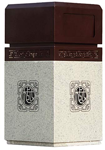 UPJAKS Poubelle Cuisine Poubelle Imitation Marbre Garbage Can Recyclage en Acier Inoxydable Bin tri Conteneur Organisateur extérieur for Hôtel Patios Cuisine Corbeille à Papier