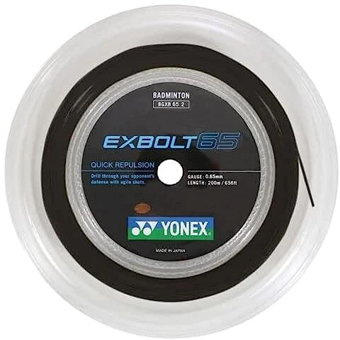 Yonex EXBOLT 65 Badmintonsträng - 200 m rulle, svart