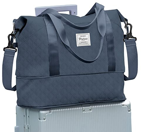 Resväska Duffelväska Dam Sportväska 40x30x20 Ryanair Handbagageväska Weekendväska badväska vattentät reseväska duffelväska Fitnessväska Träningsväska dam för resor gym,B09-Blågrå