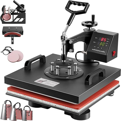 ZUMAHA Pressa di Calore 8 in 1 Macchina per Sublimazione Professionale 15 X 12 Swing Away Stampa di Camicie Trasferimento di Calore Pressa di Calore Digitale di qualità Industriale per Magliette