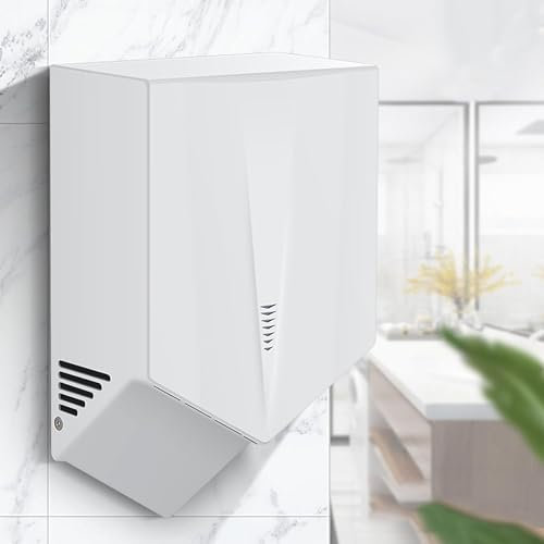 Asciugamani Elettrico, Asciugamani for WC, 1500 W Extra Silenzioso a Basso Rumore, Montaggio a Parete, Asciugamani Compatto Asciugamani Elettrico Automatico ad Alta Velocità, Commerciale o Domestico.