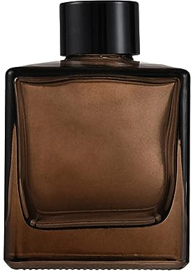 rongweiwang Bottiglie per Aromaterapia - Benessere con Profumi Naturali Vetro Vuoto Forma Quadrata Diffusore in Vetro di Fragranza Antiscivolo, 200 ml Marrone Scuro