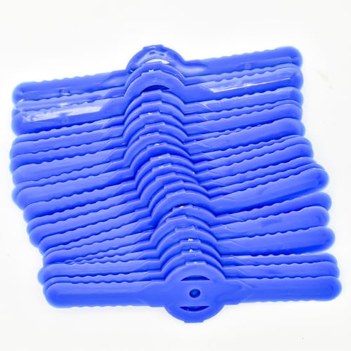 Skyzone 20 PCS Plastic Grass Strimmer Blades, 139mm Lawn Mower Blades Garden Mower Replacement Cordless Strimmer Cutting Blades (Blue)