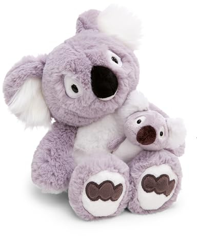 NICI Kuscheltier Koala Barry 30cm mit Koalababy 10cm - grau - Stofftier aus weichem Plüsch, niedliches Plüschtier zum Kuscheln und Spielen, für Kinder & Erwachsene, tolle Geschenkidee - 61717