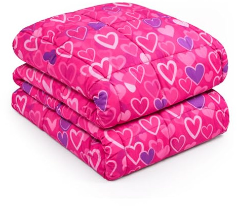 OHS Gewichtsdecke 3 kg, Schwere Decke zum schlafen, schwere Schlafdecke aus Mikrofaser, Rosa/Lila 150 x 100 cm (Haftungsausschluss: Nur für Personen ab 3 Jahren geeignet)