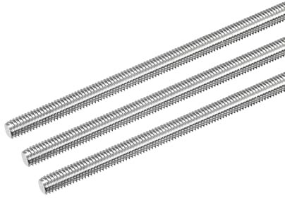 QUARKZMAN 3 Stück Gewindestange M6 x 350mm Vollgewindestange 304 Edelstahl V2A Gewindestangen A2 Metrisch Gewindebolzen VA Gewindestab Rechtsgewinde Gewindestift