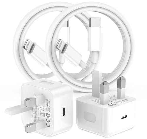2Pack for iPhone Charger Fast Charge, USB C Charger Plug Adapter and Fast Charger Cable 2M Lead Charging for Apple iPhone 14 13 12 11 Pro Max XS XR X SE 8 7 Plus, for iPad/Pro/Air