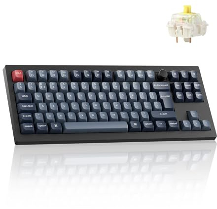 Keychron V3 Max TKL Wireless Mechanical Keyboard - 87 Keys Hot-Swappable Gateron Early Tactile Switch, QMK RGB Bluetooth/2.4 GHz, Compatible Mac Windows Linux for Office & Gaming (UK Layout) - Black