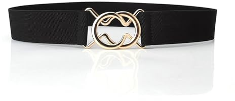YIWEIYA Women's Elastic Waist Belt, Metal Buckle Skinny Stretchy Waist Belt for Jeans Pants Dresses,Women's Daily Use Stretch Waist Belt