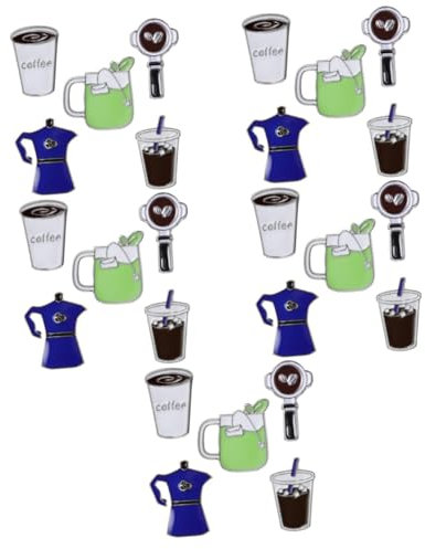 DEARMAMY 5 Sätze Süße Accessoires Kaffee-stifte Mantelbrosche Broschen Für Damen Rucksack-pin Schmuck Brosche Für Kleidung Kreative Anstecknadel Kleidung Brosche Legierung 5 Stück * 5