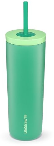 LifeStraw Go Series Tumbler 18oz Stainless Steel Cactus Green
