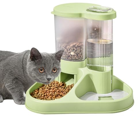 Dog Feeder | Cat Automatic Feeder | Pet Water Dispenser | 2 In 1 Pet Water And Food Dispenser, Pet Supplies Food And Water Dispenser,Transparent Pet Feeder,Automatic Pet Food Bowl, Pet Feeding Tool
